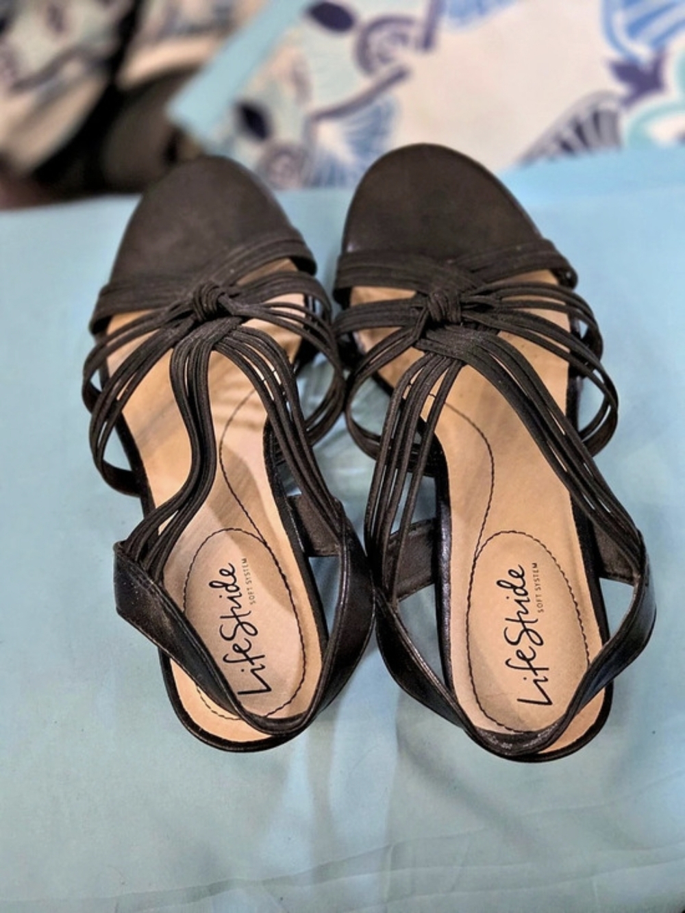 LifeStride Yaya Wedge Sandal Black US 8W